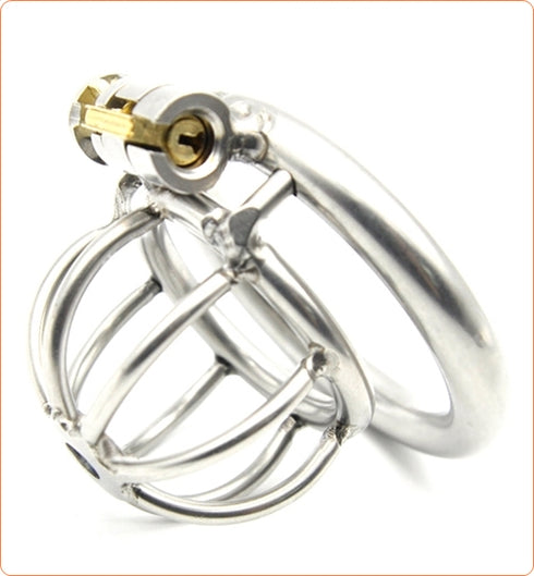 Deluxe Stainless Steel Locking Chastity Cage